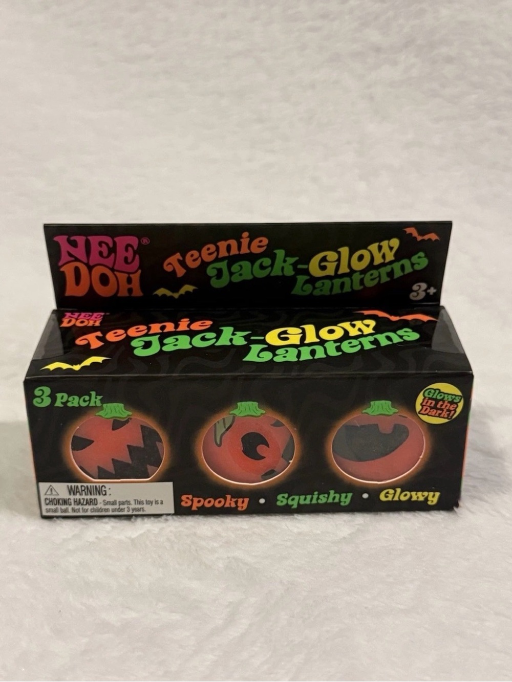 Needoh Teenie Jack-Glow Lanterns - Orange Glow 3-Pack